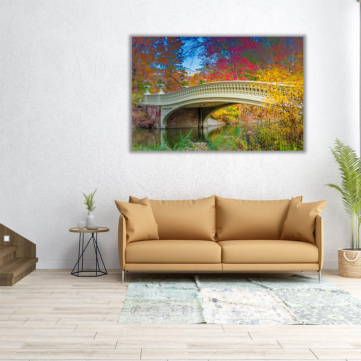 Bow Bridge in Central Park, New York - Canvas Print Wall Art