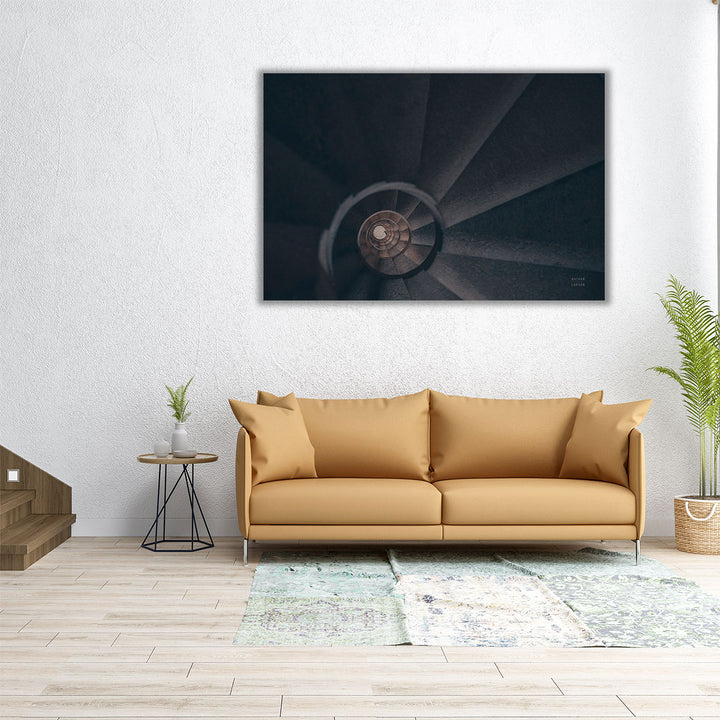 36x24 hallway canvas print black white
