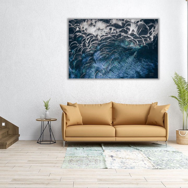 36x24 office wall art peacock feather texture