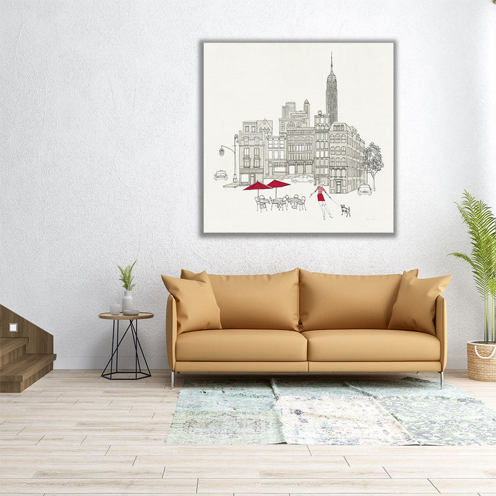 World Cafe III - NYC Red - Canvas Print Wall Art