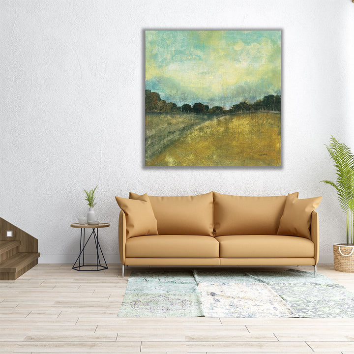 12×12 inch wrapped canvas rustic treeline art