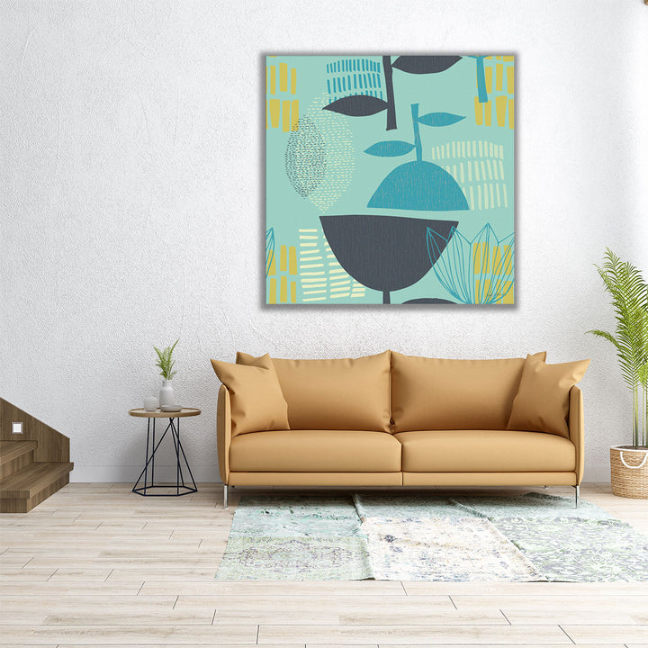 40x40 Wall Art – large square botanical print with bold contrast
