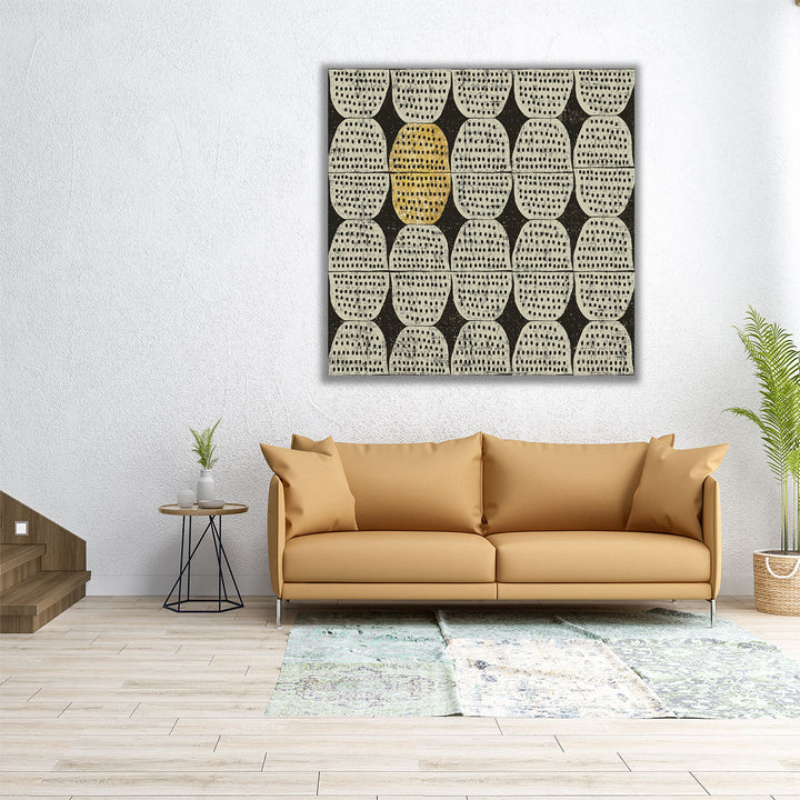Kitchen Play Pattern II Black and White - Canvas Print Wall Art