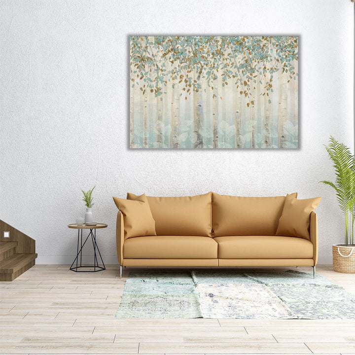 Rectangular forest-inspired abstract artwork