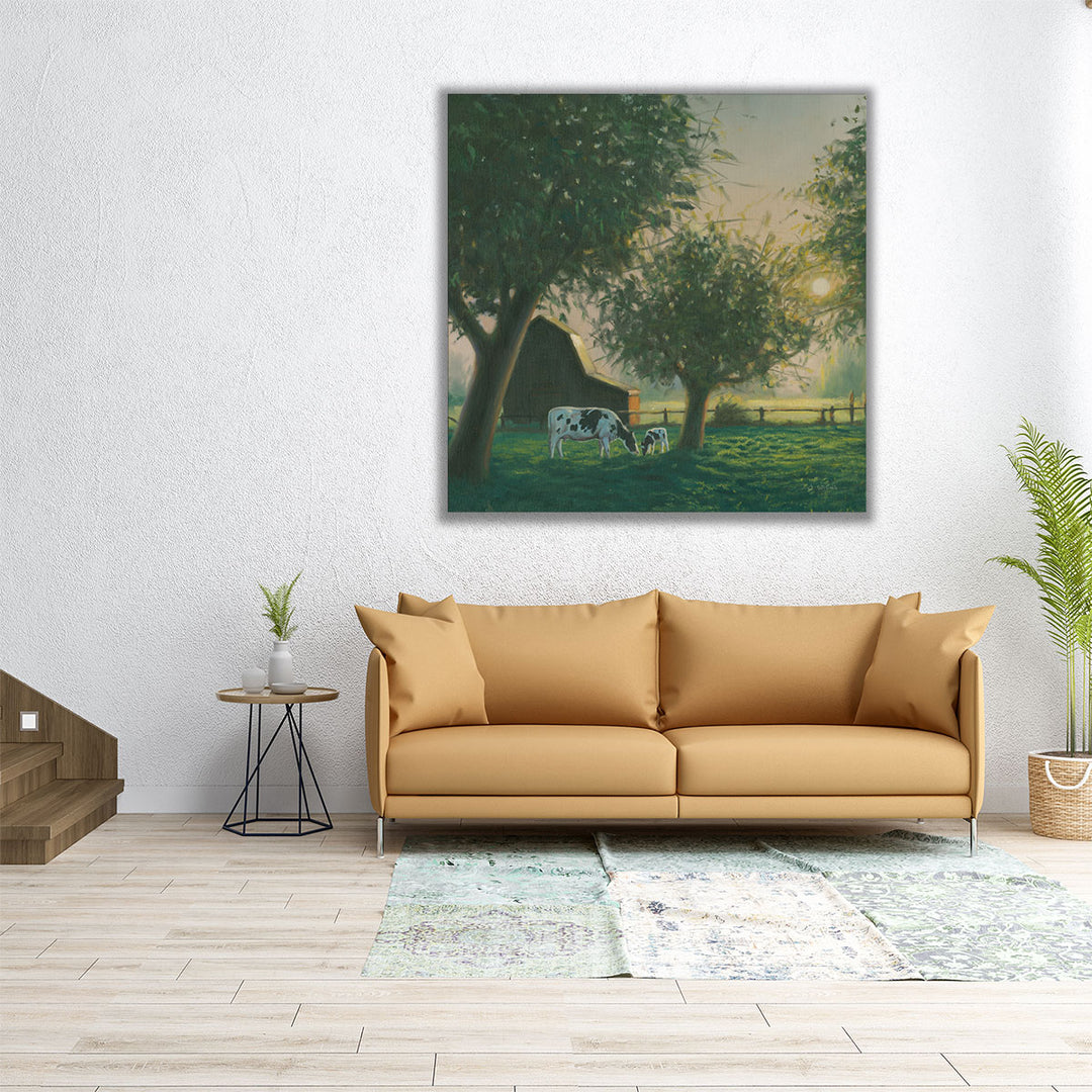 Square wall art animals in countryside