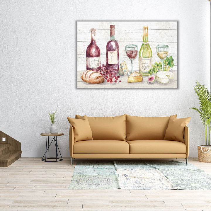 30x20 Canvas Print – impressionist wine and grapes