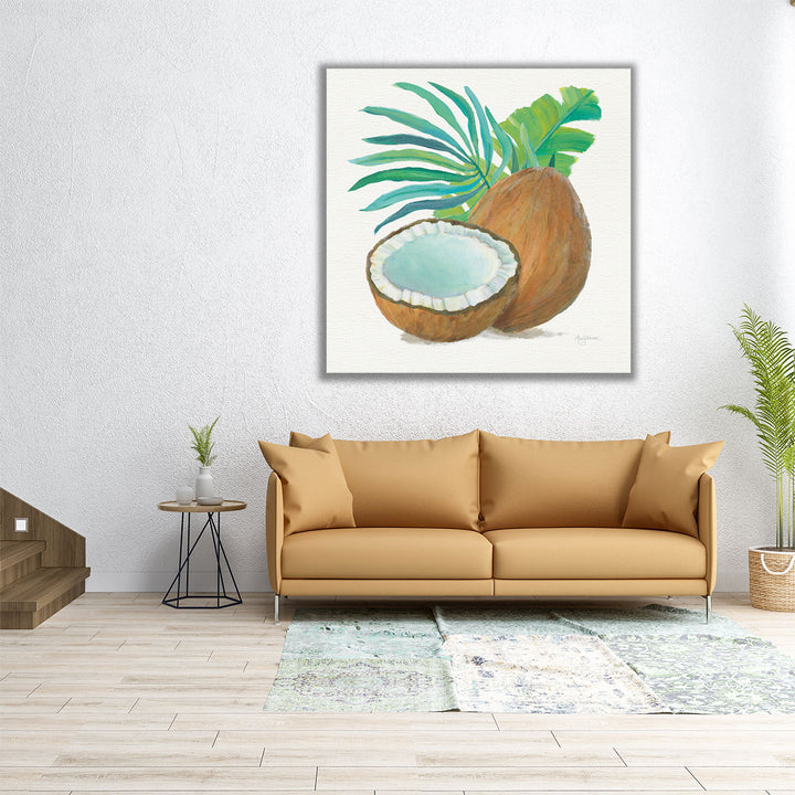 Tropical Kitchen Palm Leaf Framed Canvas