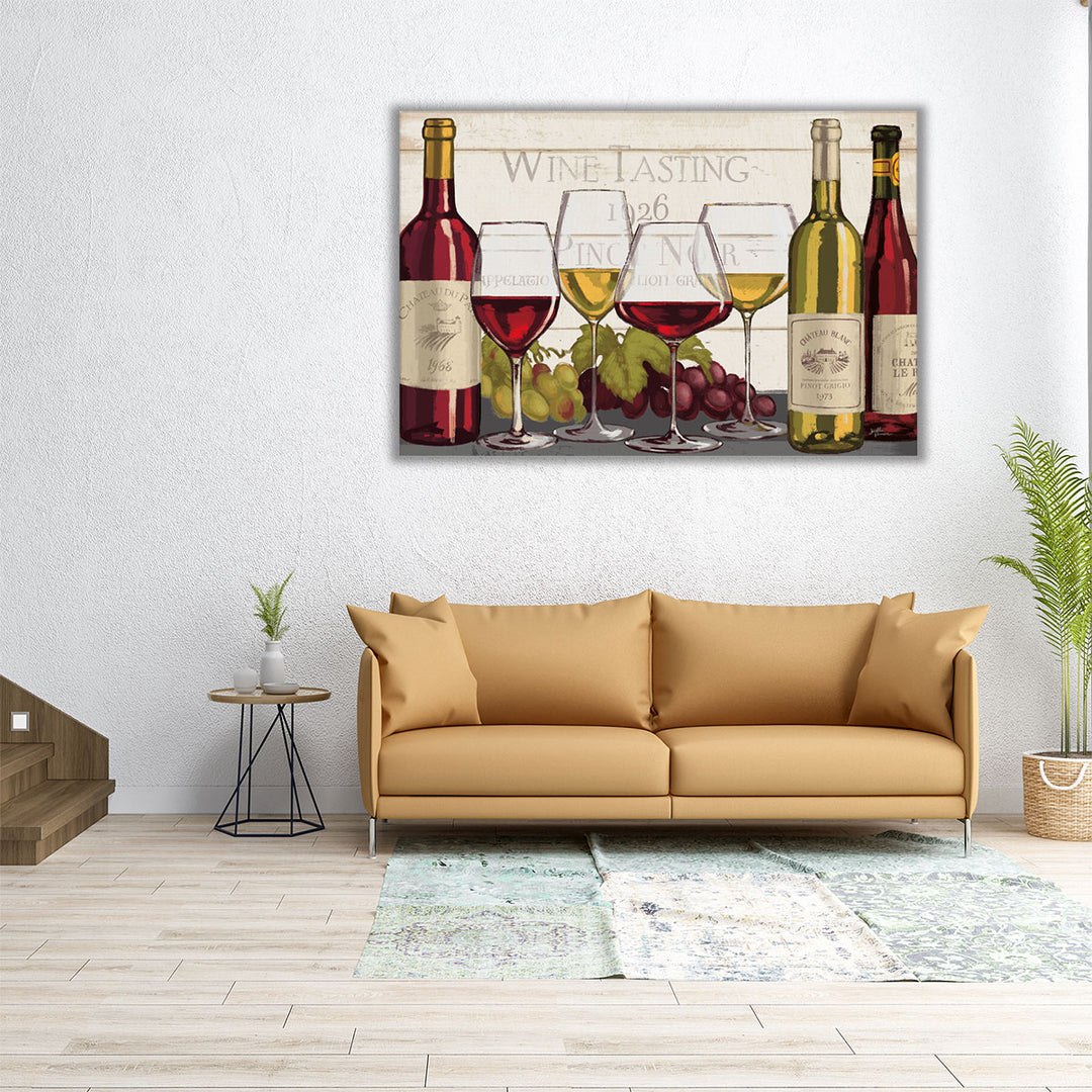 24×16 inch wrapped canvas displaying bottle art