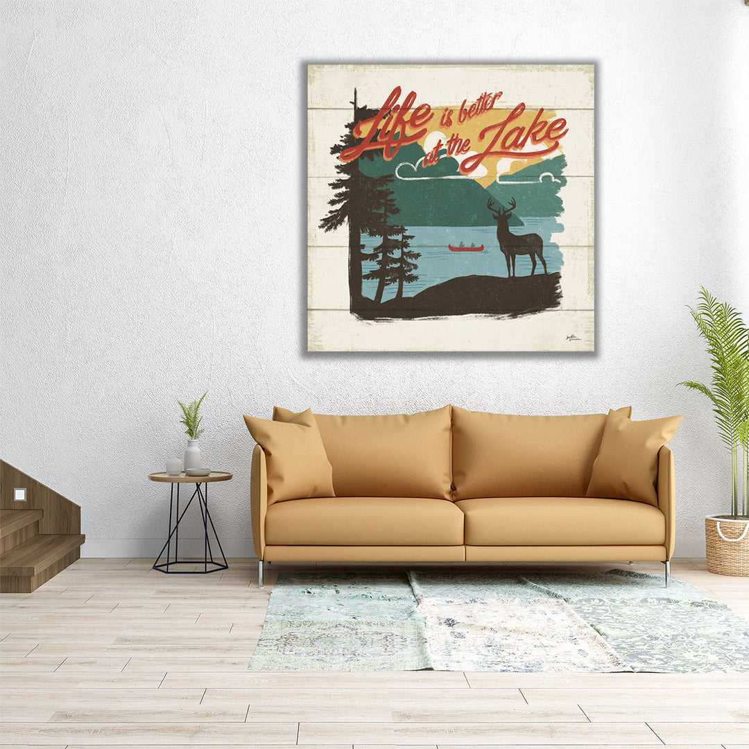 Vintage Lake IV- Canvas Print Wall Art