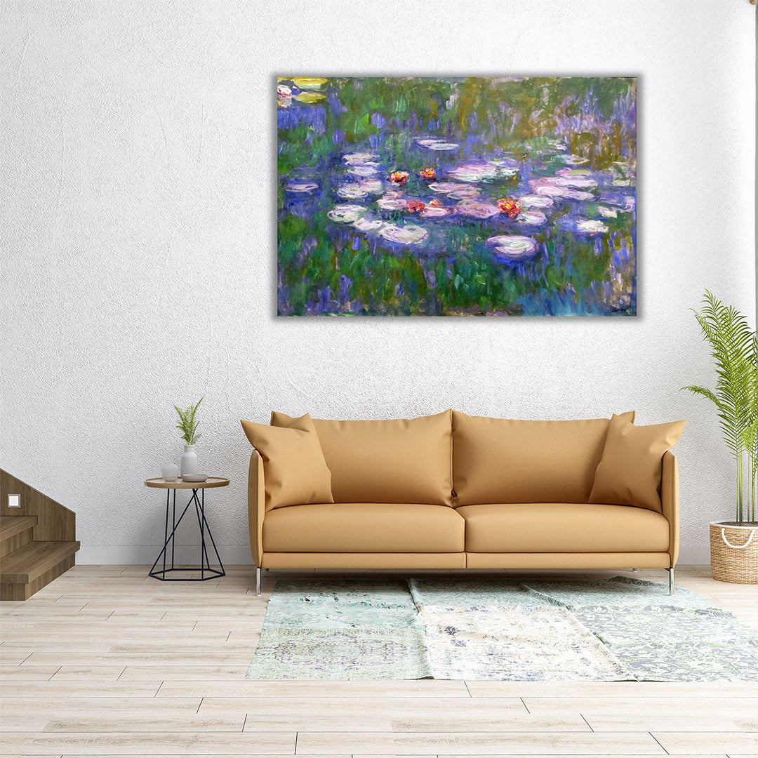 36x24 wrapped canvas water lily art