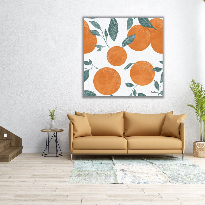 30x30 Canvas Print – bold orange still life