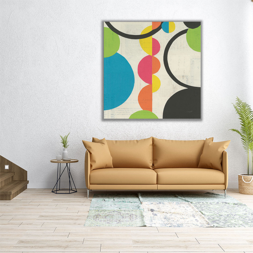 40x40 Wall Art – oversized square canvas with colorful geometry