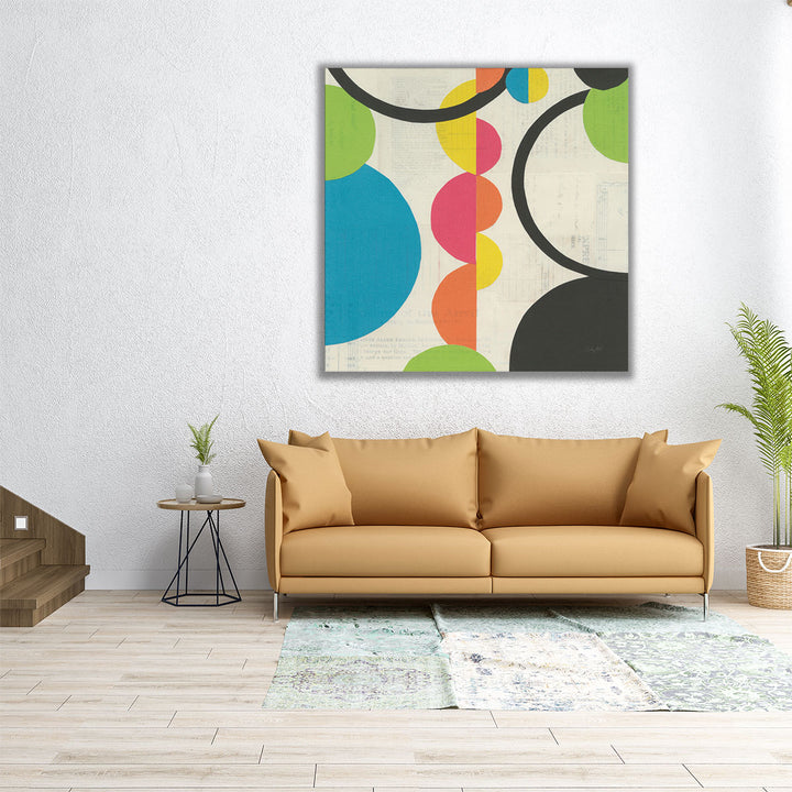 40x40 Wall Art – oversized square canvas with colorful geometry