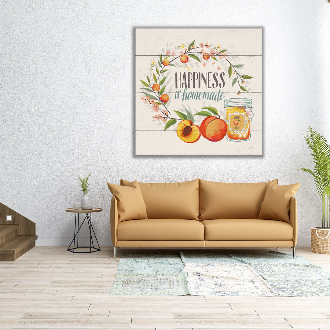 20x20 canvas print – jar and peaches artwork
