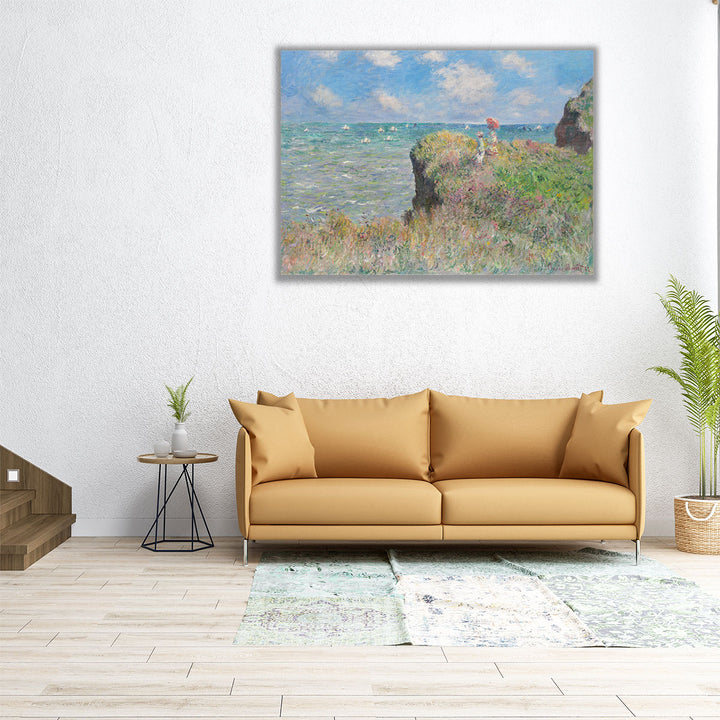 Cliff Walk at Pourville, 1882 - Canvas Print Wall Art