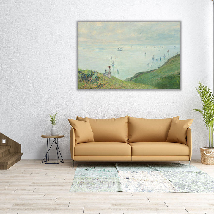 Cliffs at Pourville, 1882 - Canvas Print Wall Art