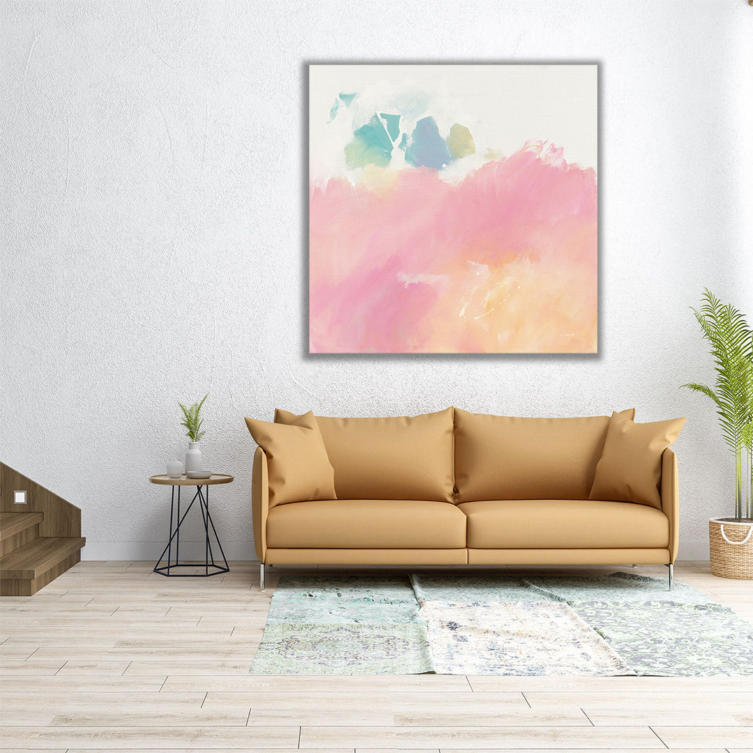 Wrapped canvas abstract pink painting