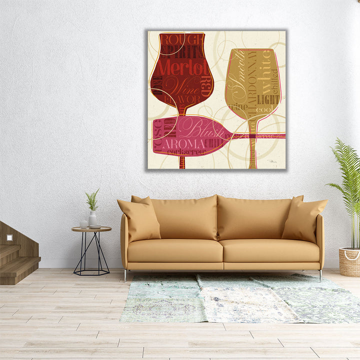 24x24 Canvas Print – vibrant wine art display