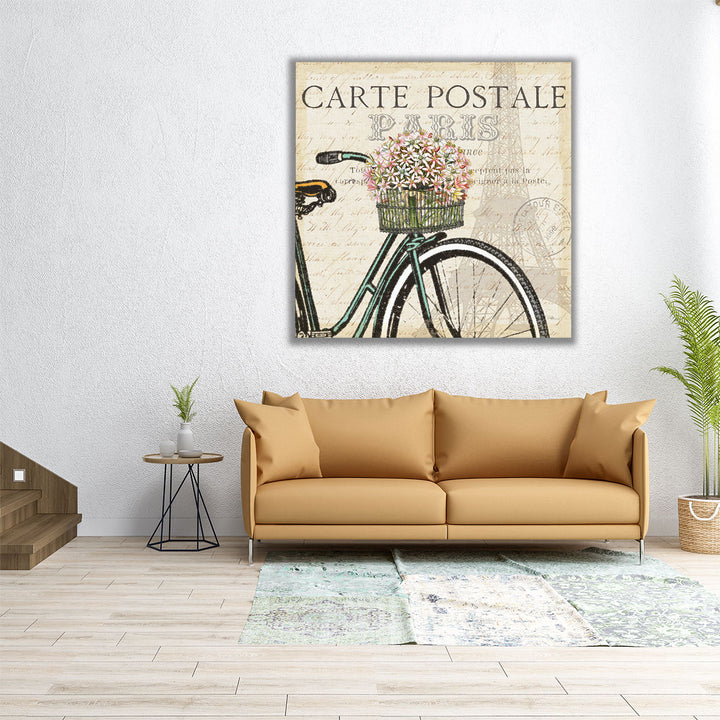 12×12 inch canvas print displaying Eiffel silhouette