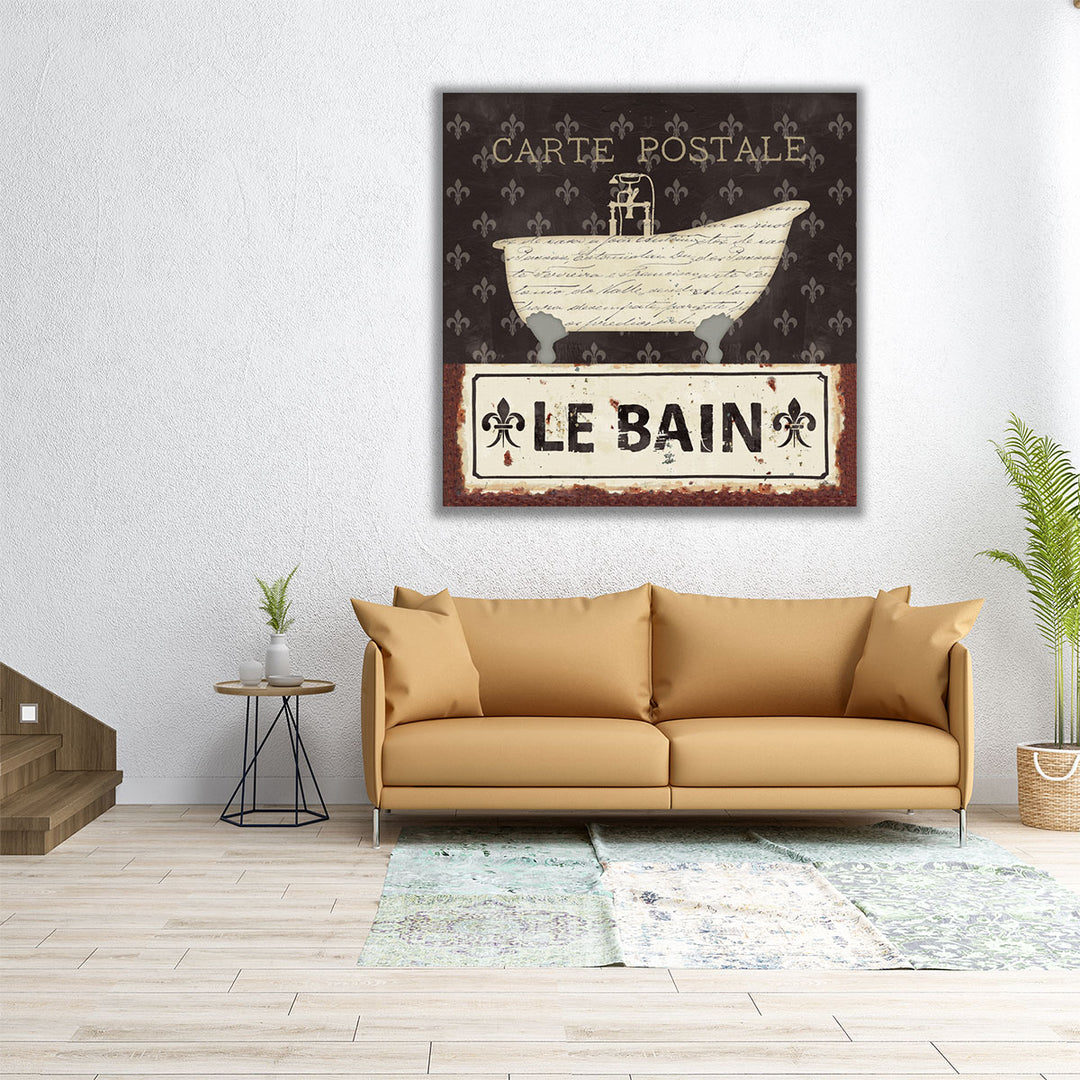 12×12 inch framed canvas above bathtub