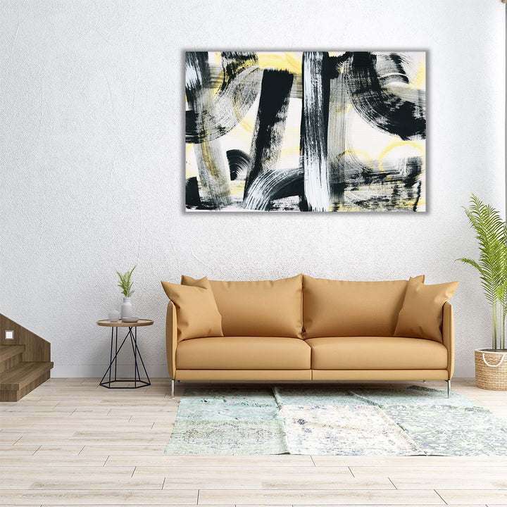 Horizontal canvas featuring black strokes on white