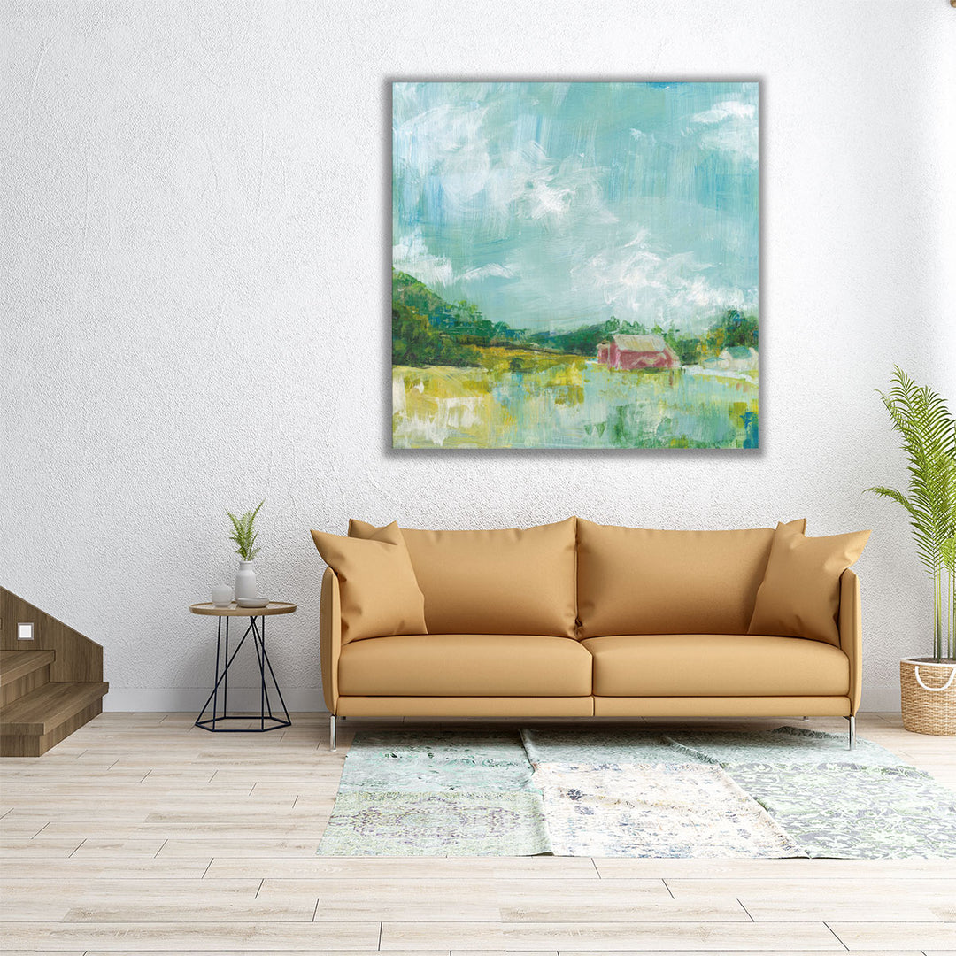 Horizon Farm Wall Decor, Blue Abstract Canvas Painting, Country Landscape Framed Wall Art for Home Decor | Horizon Farm