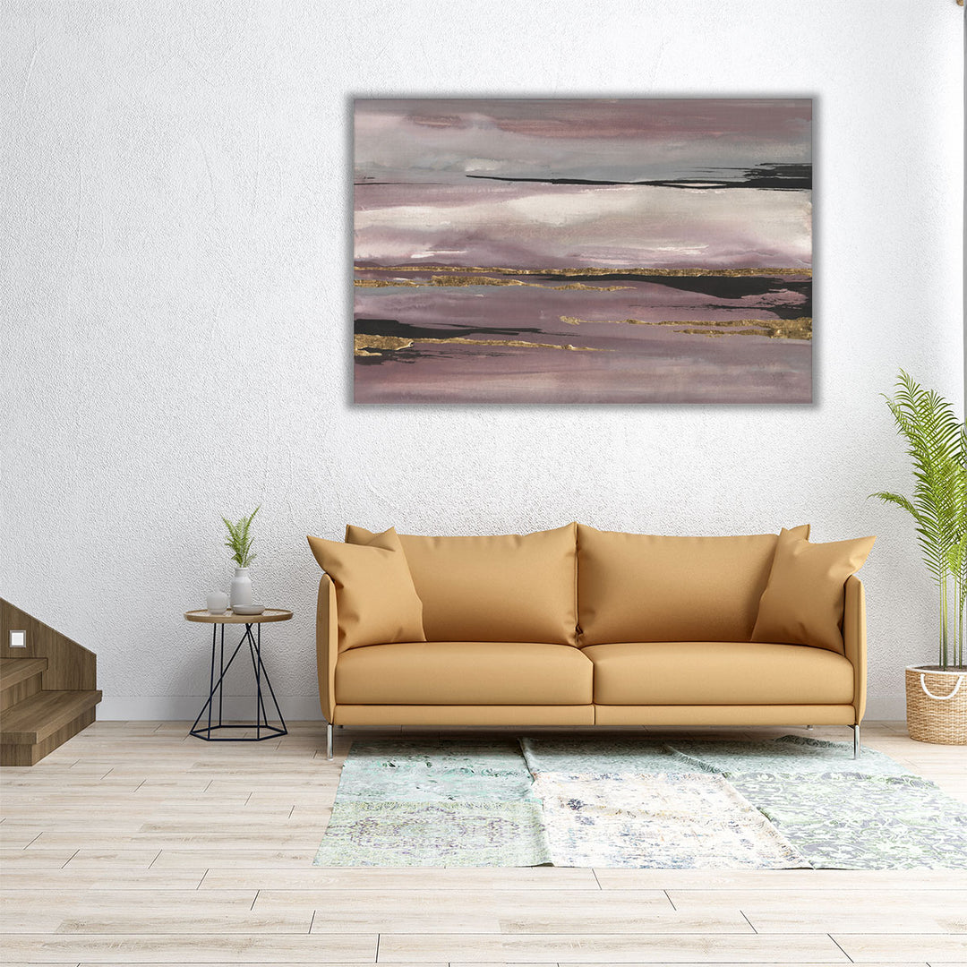 neutral canvas print – dusty purple accents