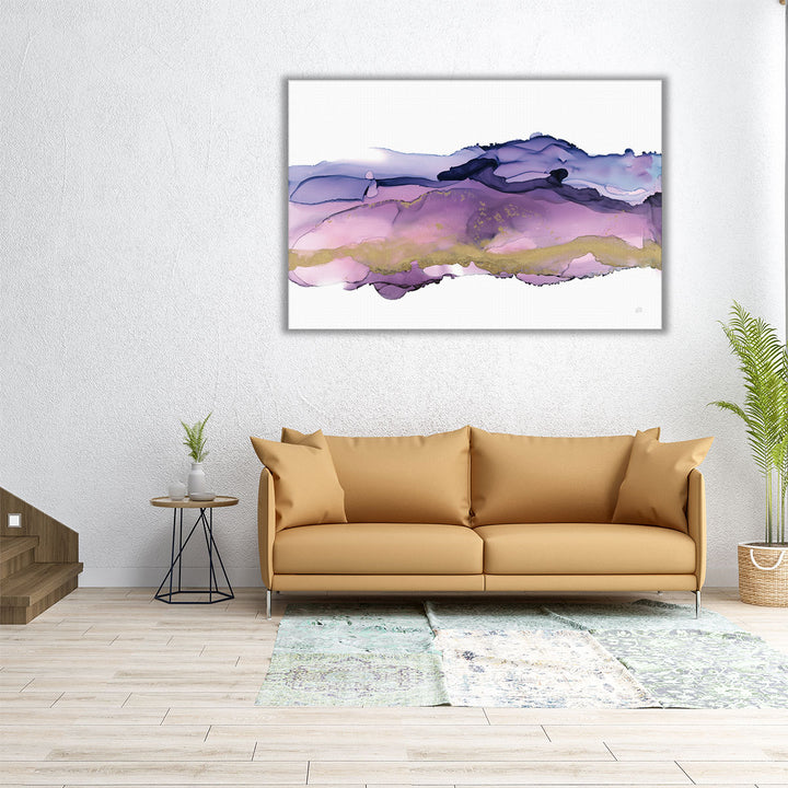 60x40 Wall Art – large framed canvas in purple and white