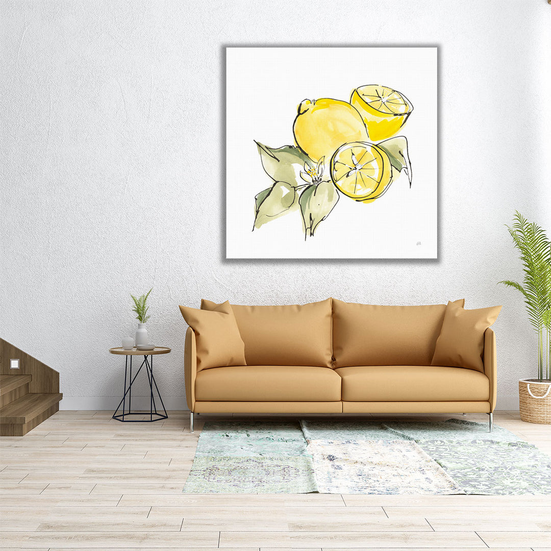 24x24 Canvas Print – watercolor fruit composition