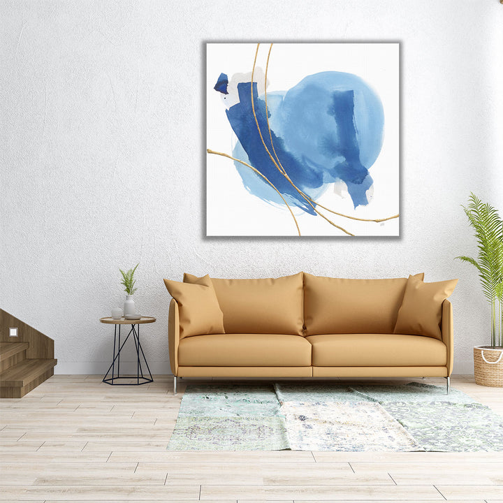 24×24 blue white abstract canvas print