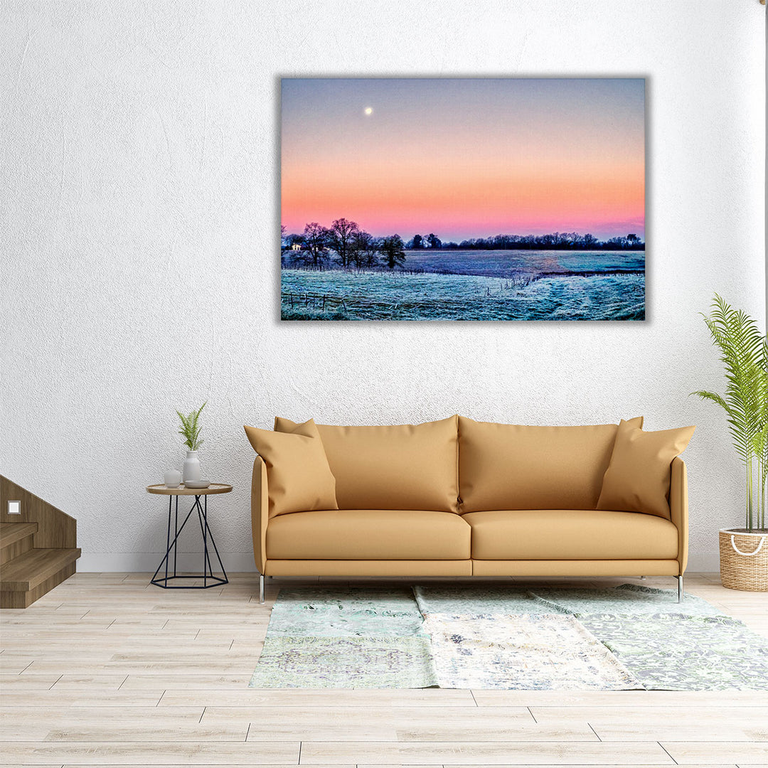 30x20 ocean and moon wall art in soft tones