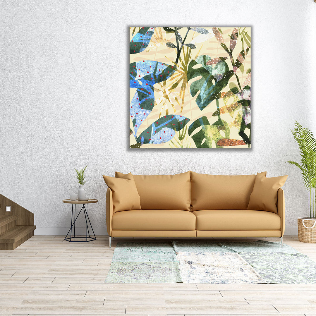 24x24 beige botanical canvas farmhouse decor