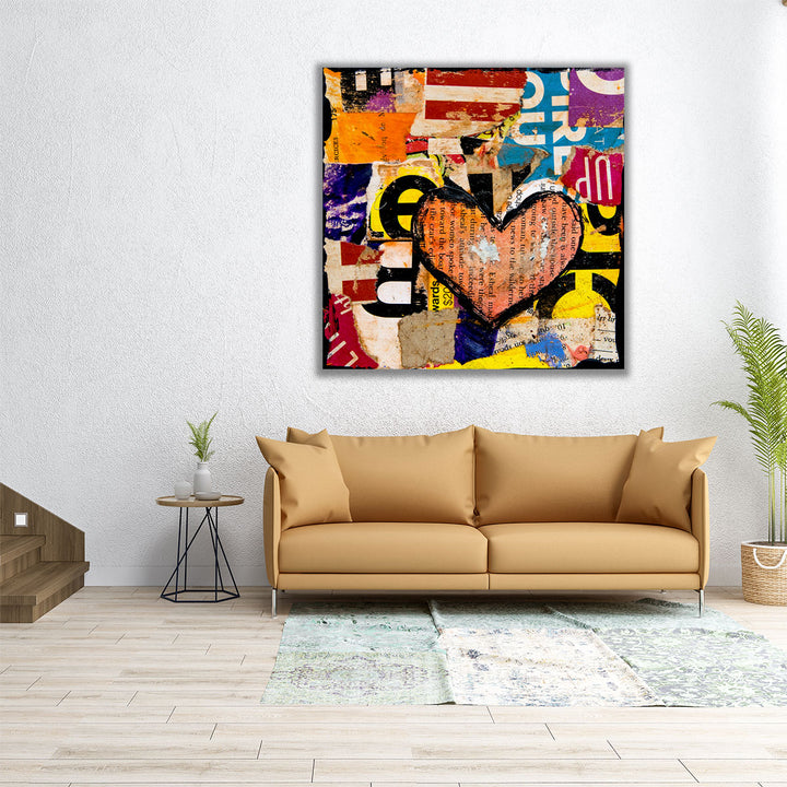 24x24 canvas art colorful typography bedroom