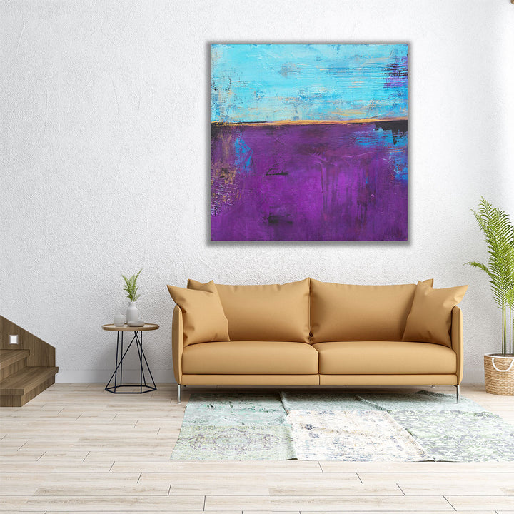 24x24 wrapped canvas indigo watercolor pattern