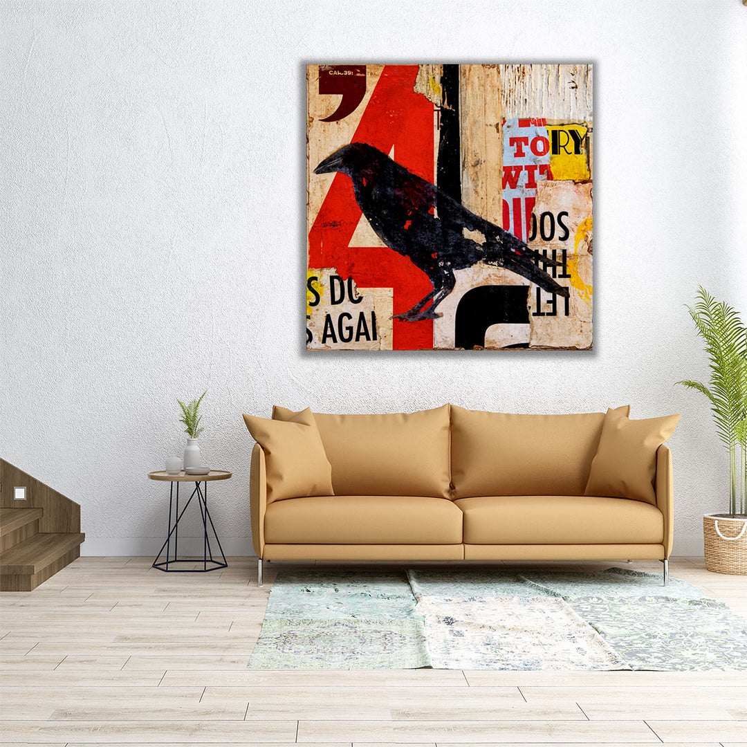 The Vintage Crow - Canvas Print Wall Art