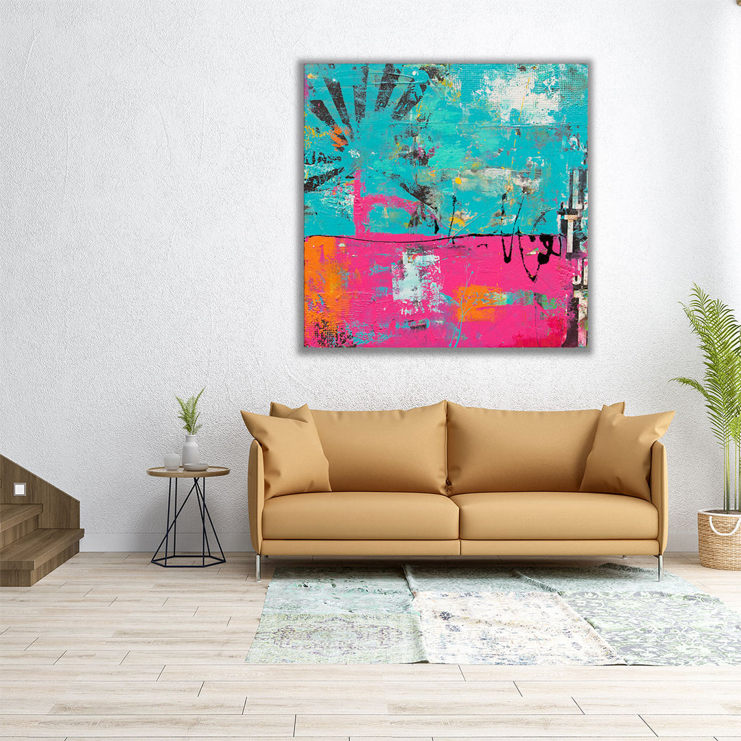 abstract blue and pink strokes – modern design
