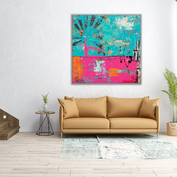 abstract blue and pink strokes – modern design