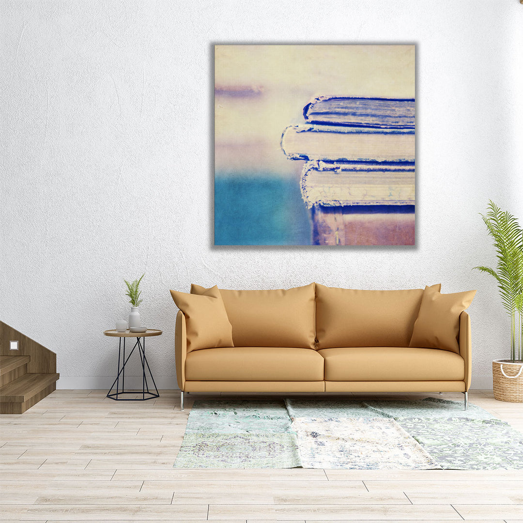 12×12 inch wrapped canvas above desk