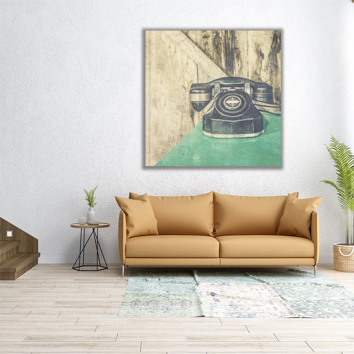 12×12 inch framed canvas art with phone motif
