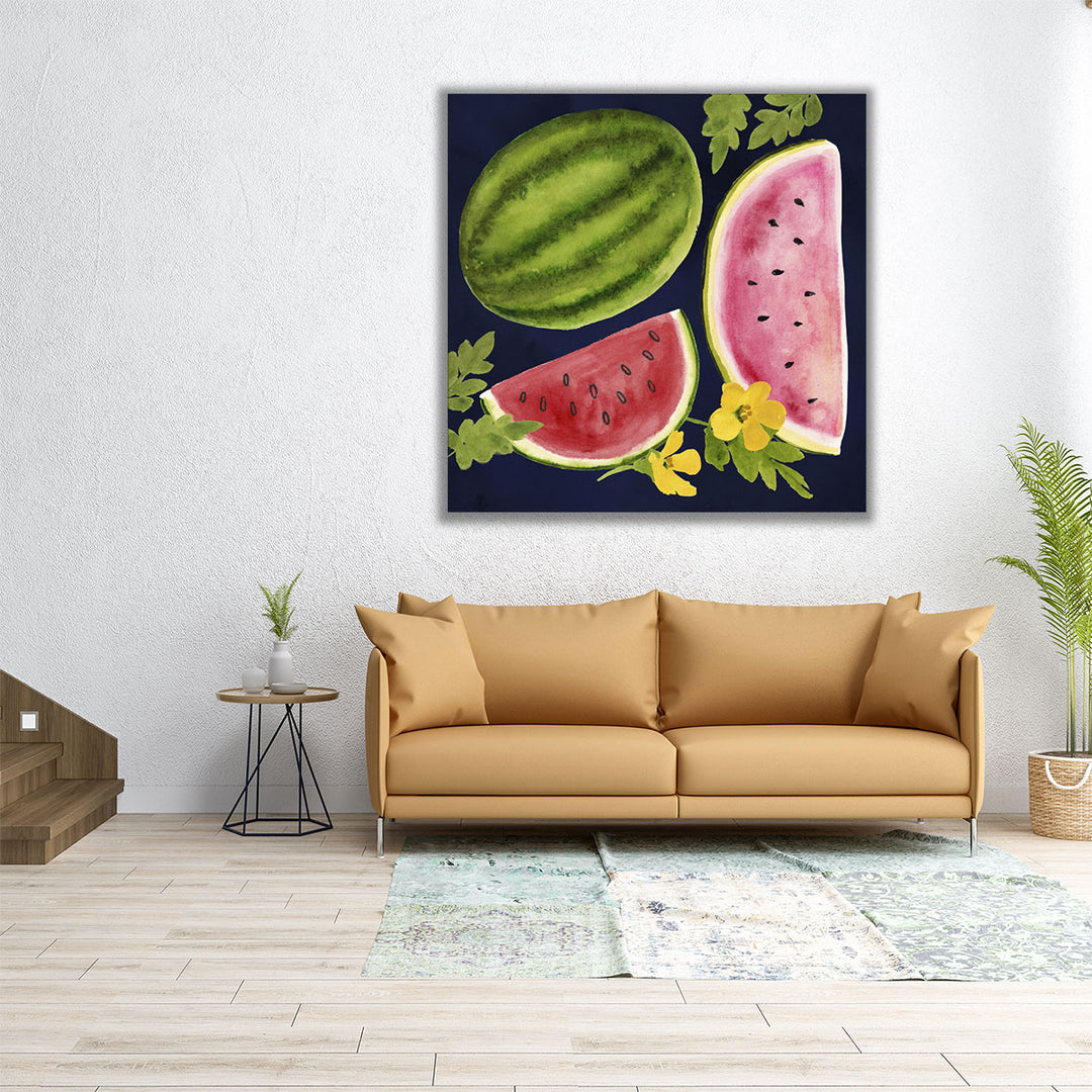 24x24 Canvas Print – close-up watermelon texture