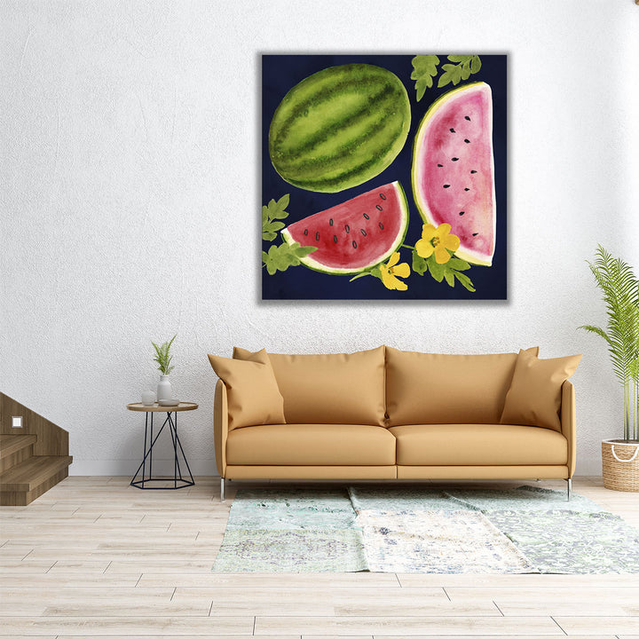 24x24 Canvas Print – close-up watermelon texture