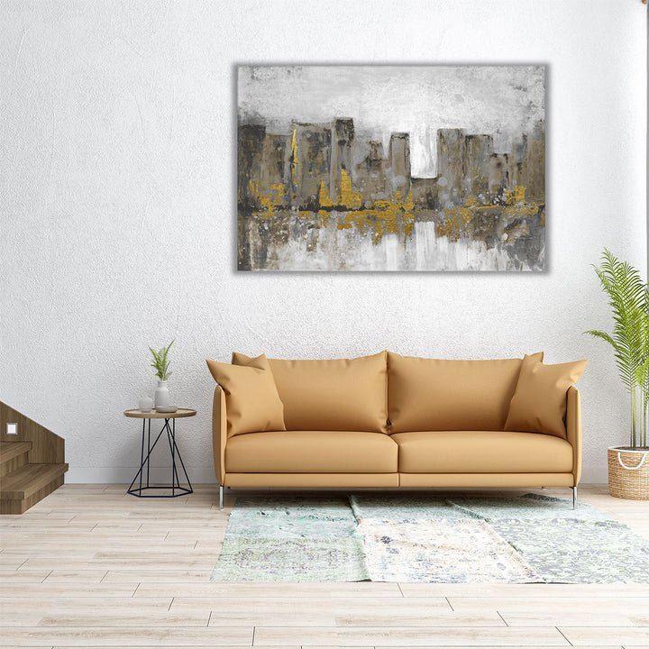 Horizontal canvas of neutral urban abstraction