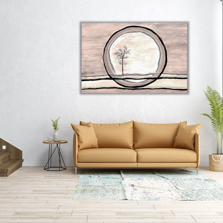 36x24 canvas neutral tree circle wall art