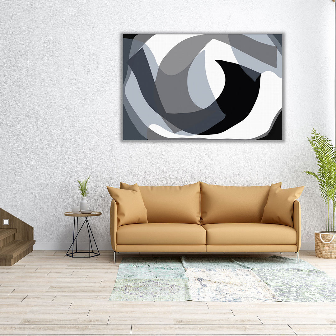 36x24 abstract wall decor black gray pattern