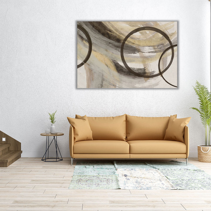 Hallway canvas art brown minimalist circle