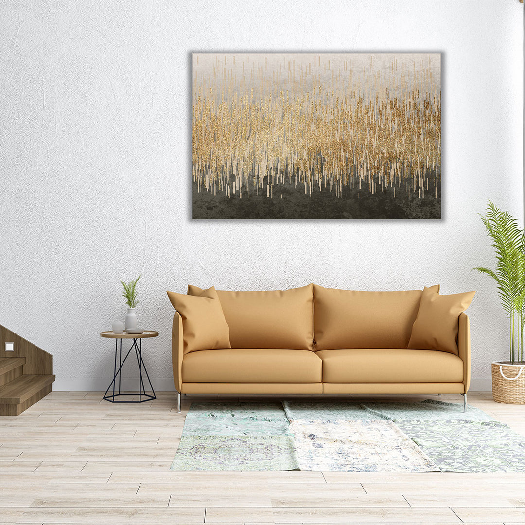 36x24 gold wave canvas hallway display