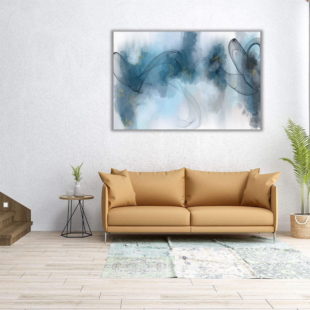 36x24 wrapped canvas blue abstract print