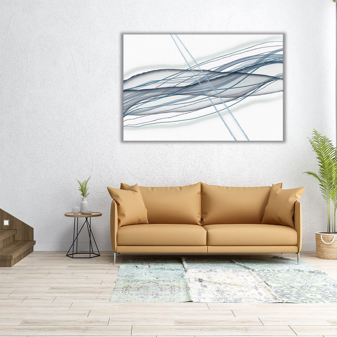 Wrapped canvas neutral abstract geometric design