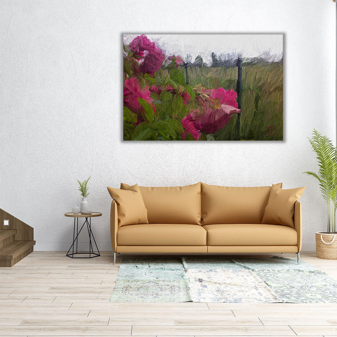 40×40 canvas abstract floral display