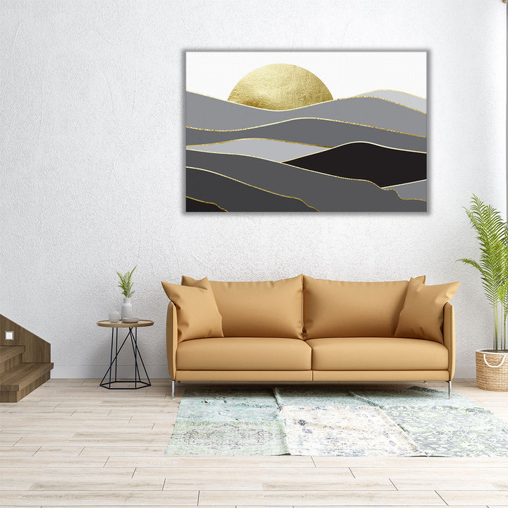 Horizontal canvas with modern gold and grey design